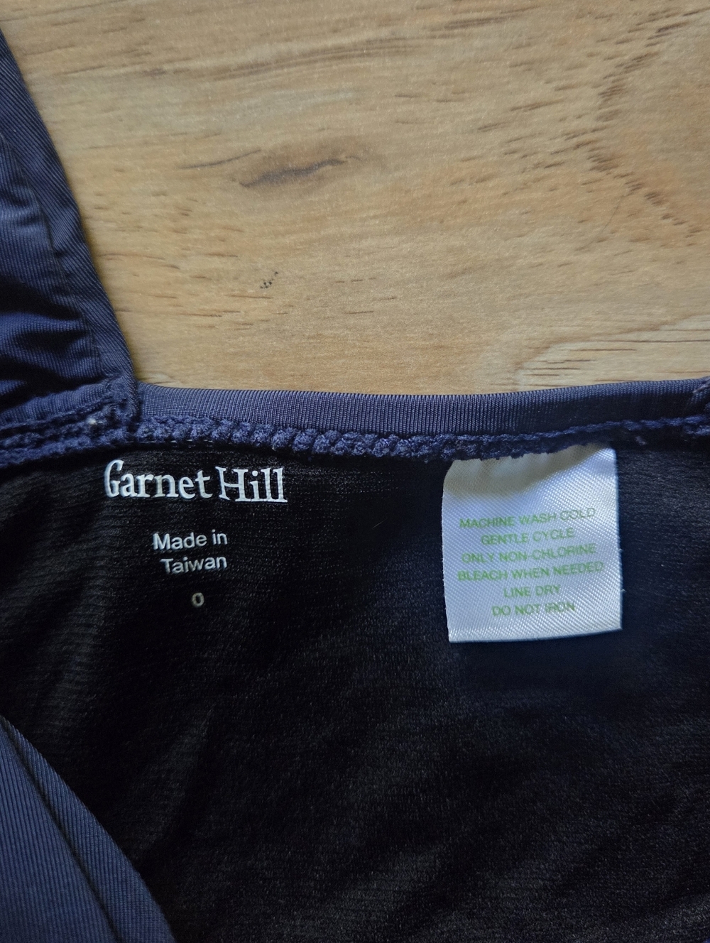 Garnet Hill Ruched Crossover One Piece Swimsuit Navy Blue Size 0 - Picture 3 of 5